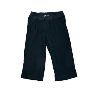 Liz Lange Maternity Target Womens Black Capri Pants Size 8 Cuffed Stretch